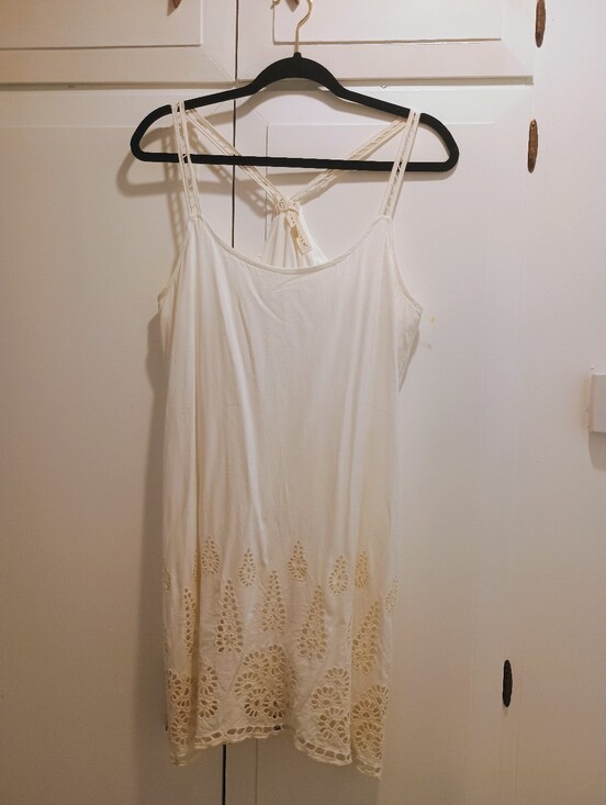 lovestitch Dresses & Skirts - lovestitch Cream Eyelet-Trim Lined Dress - Boho Beach